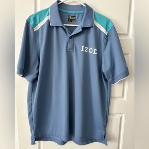 Izod Golf Men's Size M Polo Shirt Short Sleeve Blue w/Logo